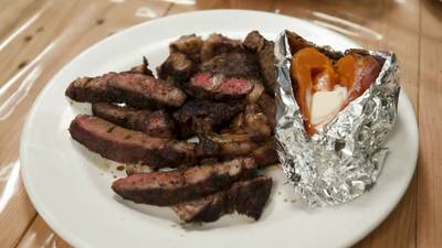You won’t go home hungry after eating at the Ole Gin Steakhouse 