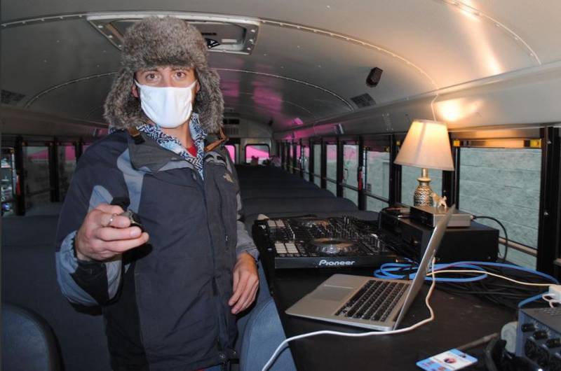 Could you stay the night in a school bus? If you’re radio host Hunter Jackson, the answer is yes
